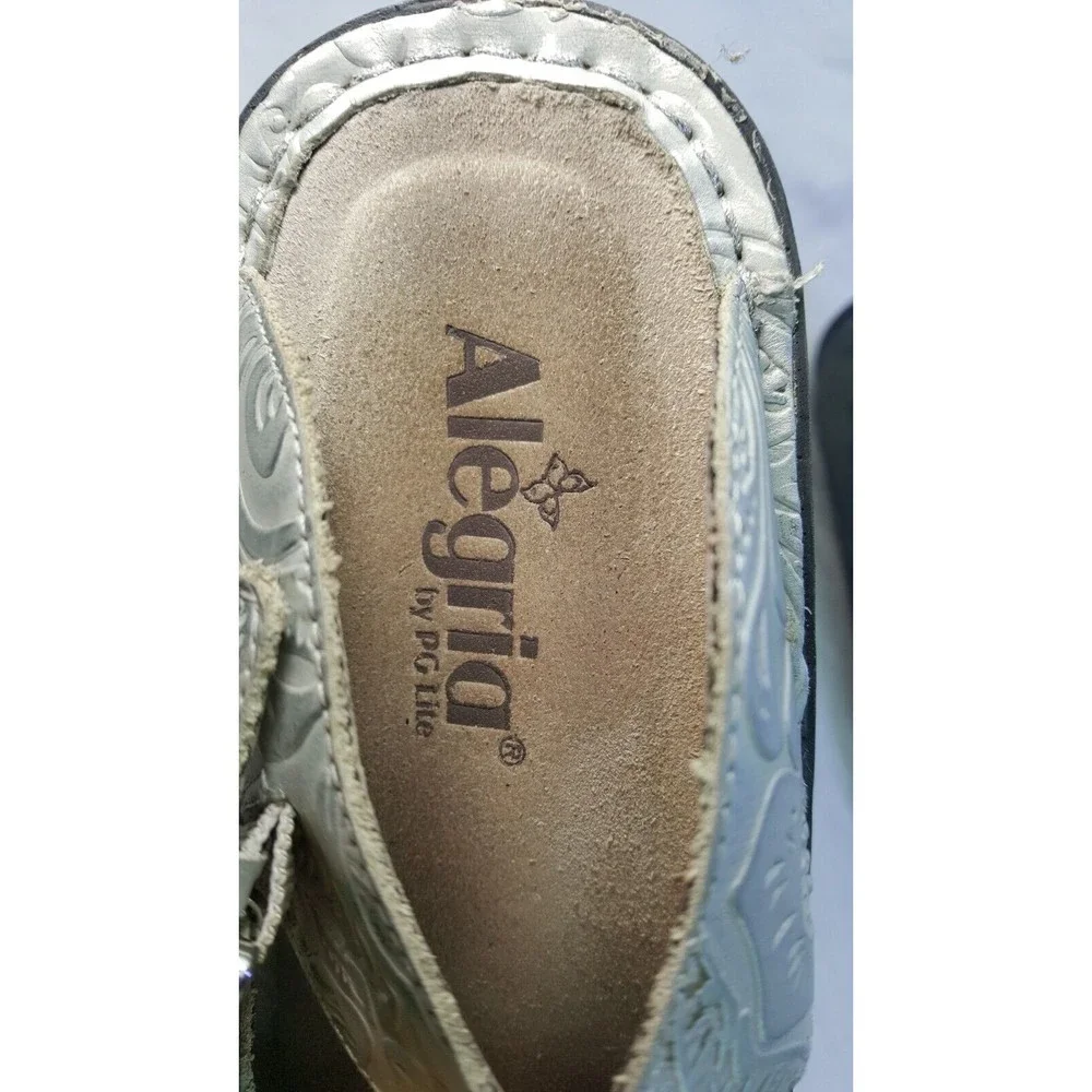 Algeria Women's Silver Creme Leather Mule Clogs  Shoes Size 36/5.5-6 US, - Picture 6 of 7